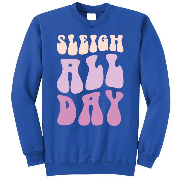 Pastel Winter Christmas Sleigh All Day Gift Tall Sweatshirt