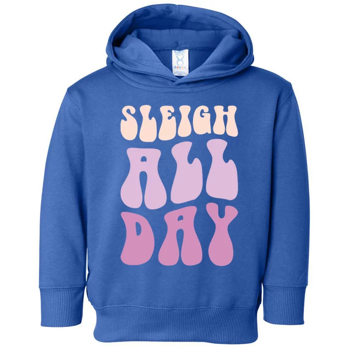 Pastel Winter Christmas Sleigh All Day Gift Toddler Hoodie