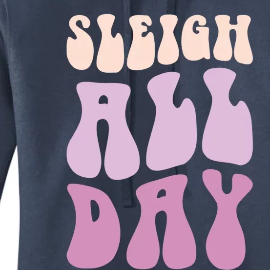 Pastel Winter Christmas Sleigh All Day Gift Women's Pullover Hoodie