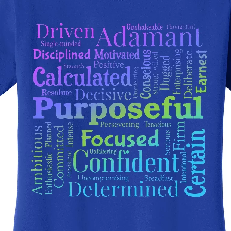 Purposeful Word Cloud Art Achiever Women's T-Shirt