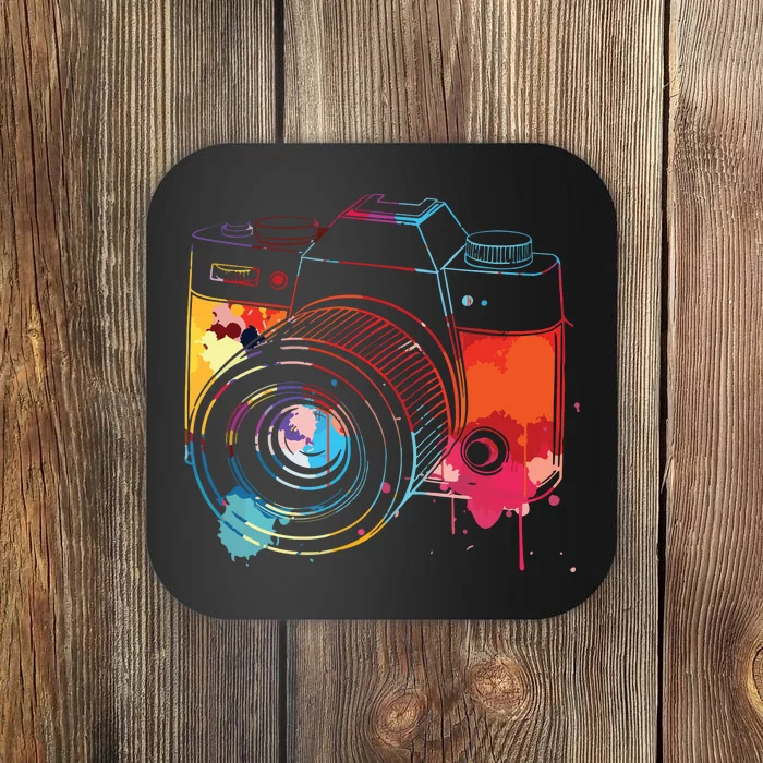 Photography Watercolor Camera Photographer Photo Tee Coaster