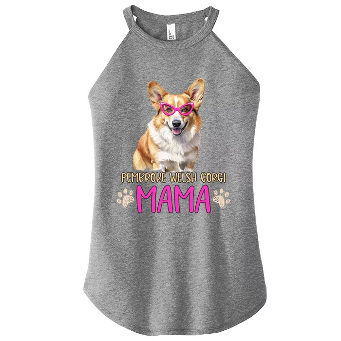 Pembroke Welsh Corgi Dog Breed Mama Cute Puppy Mother Cool Gift Women’s Perfect Tri Rocker Tank