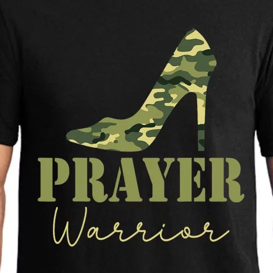 Prayer Warrior Camo Heels Faith God Jesus Christian Pajama Set