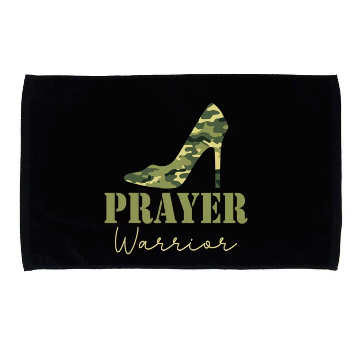 Prayer Warrior Camo Heels Faith God Jesus Christian Microfiber Hand Towel