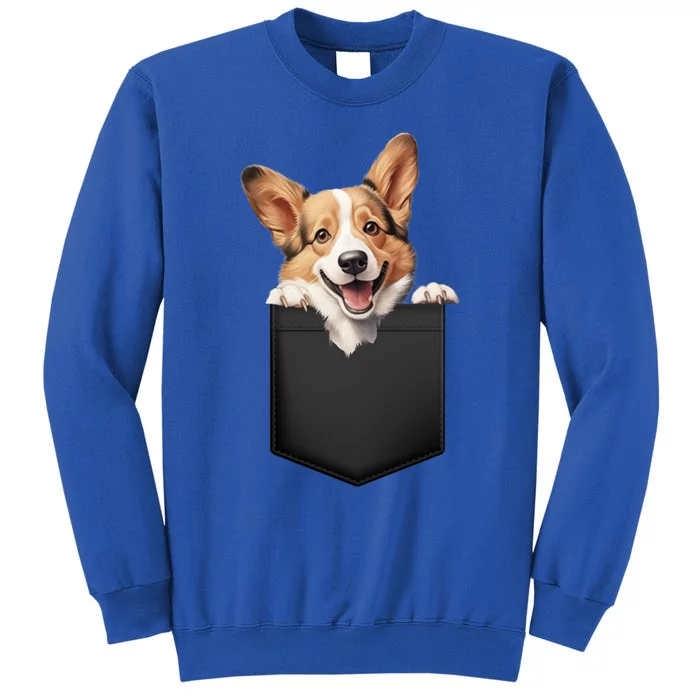 Pembroke Welsh Corgi In Pocket For Dog Canine Enthusiasts Gift Tall Sweatshirt