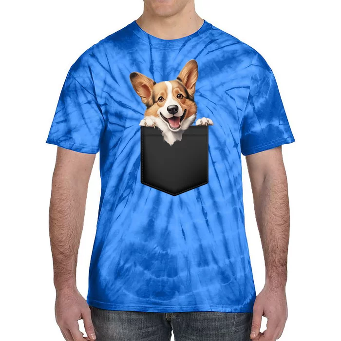 Pembroke Welsh Corgi In Pocket For Dog Canine Enthusiasts Gift Tie-Dye T-Shirt