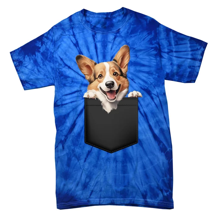 Pembroke Welsh Corgi In Pocket For Dog Canine Enthusiasts Gift Tie-Dye T-Shirt