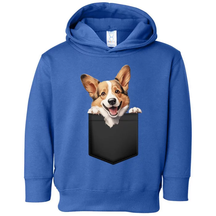 Pembroke Welsh Corgi In Pocket For Dog Canine Enthusiasts Gift Toddler Hoodie