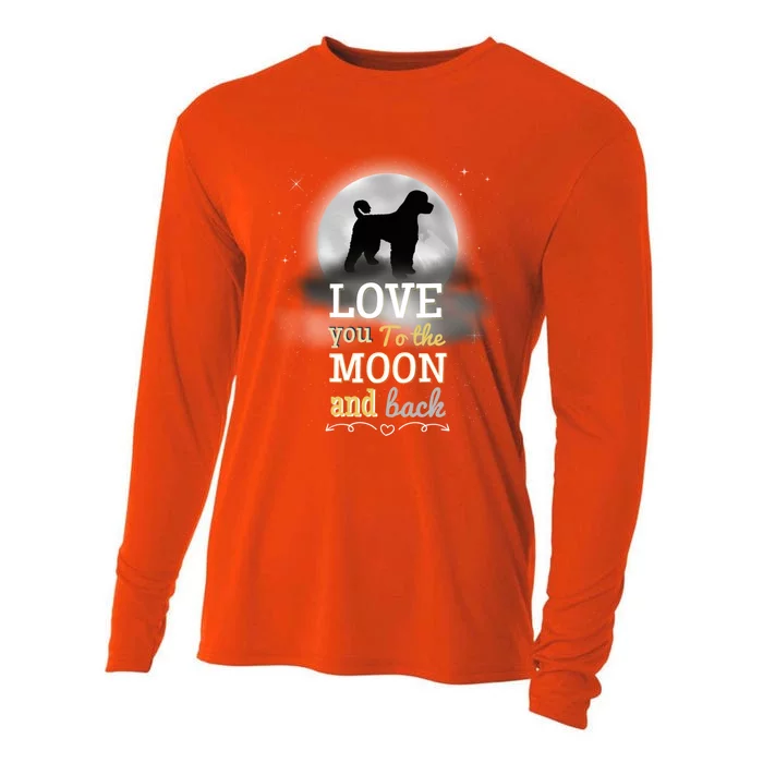 Portuguese Water Dog Love To The Moon Gift Cooling Performance Long Sleeve Crew