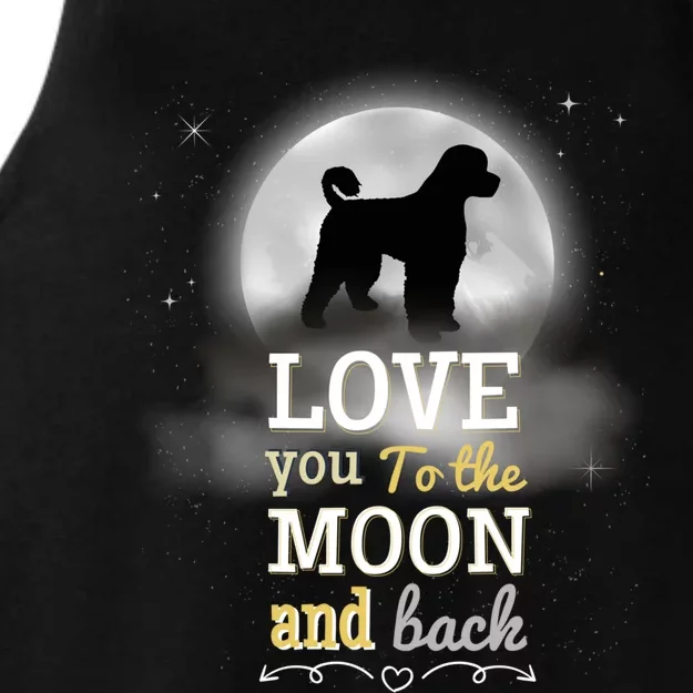 Portuguese Water Dog Love To The Moon Gift Ladies Tri-Blend Wicking Tank