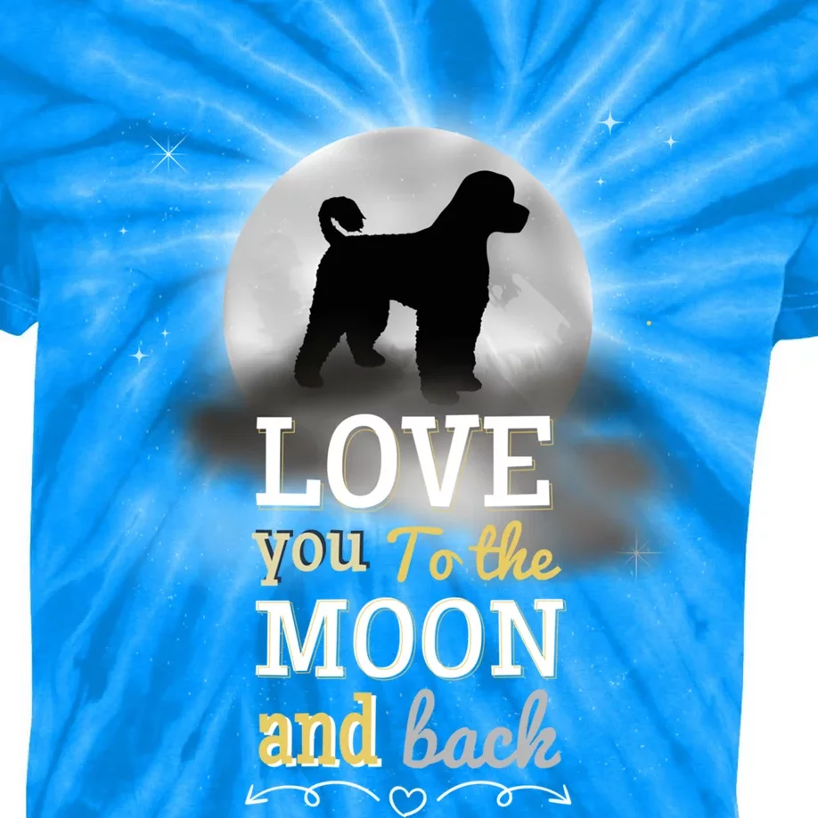 Portuguese Water Dog Love To The Moon Gift Kids Tie-Dye T-Shirt