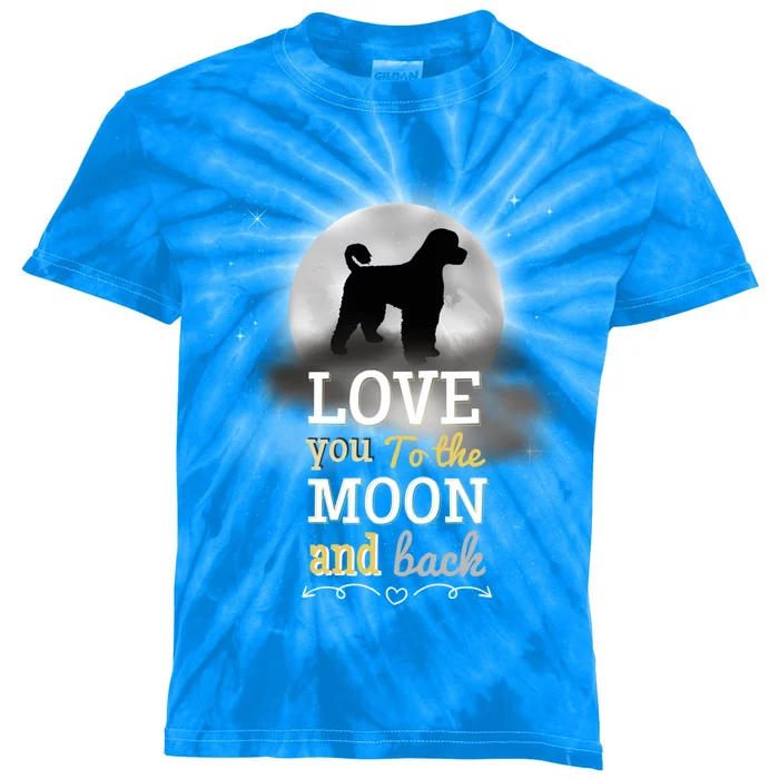 Portuguese Water Dog Love To The Moon Gift Kids Tie-Dye T-Shirt