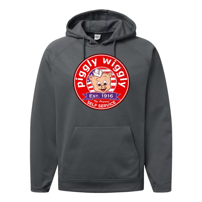 Piggly Wiggly Est 1916 Self Service Retro Performance Fleece Hoodie