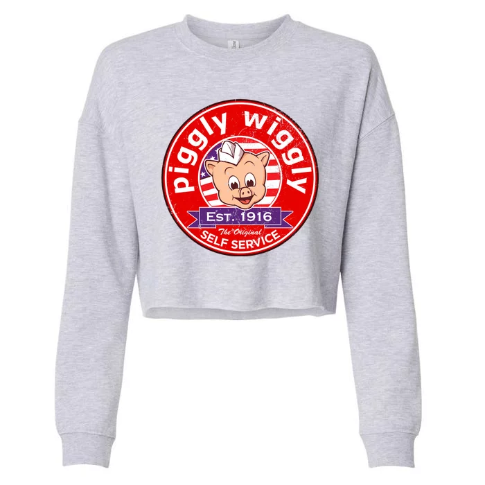 Piggly Wiggly Est 1916 Self Service Retro Cropped Pullover Crew