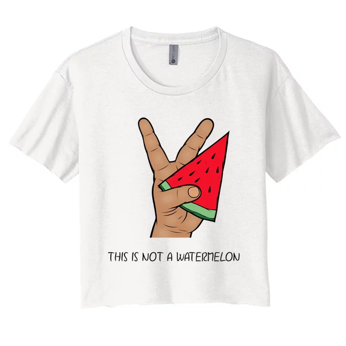 Palestine Watermelon Flag Support Gaza & Freedom! Women's Crop Top Tee