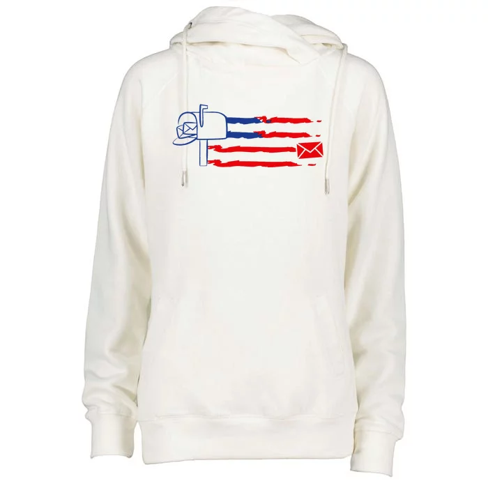 Postal Worker Funny For Delivery Mailman Postman Usa Womens Funnel Neck Pullover Hood