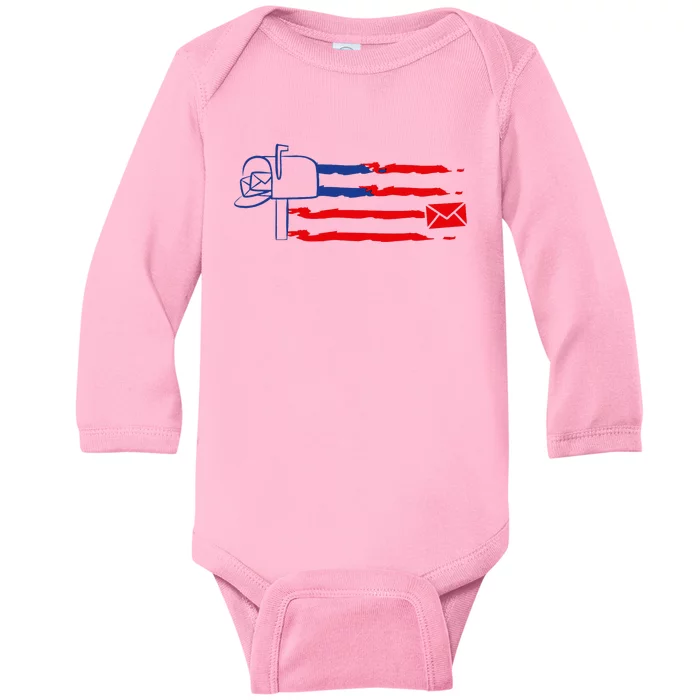 Postal Worker Funny For Delivery Mailman Postman Usa Baby Long Sleeve Bodysuit