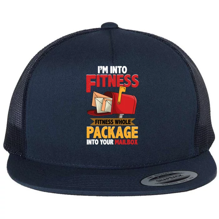 Postal Worker Funny Mailman Postman IM Into Fitness Flat Bill Trucker Hat