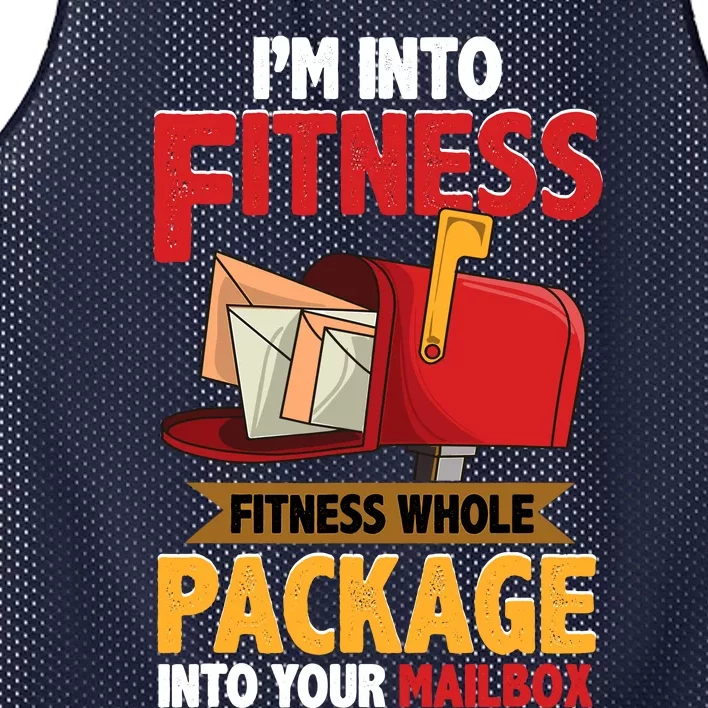 Postal Worker Funny Mailman Postman IM Into Fitness Mesh Reversible Basketball Jersey Tank