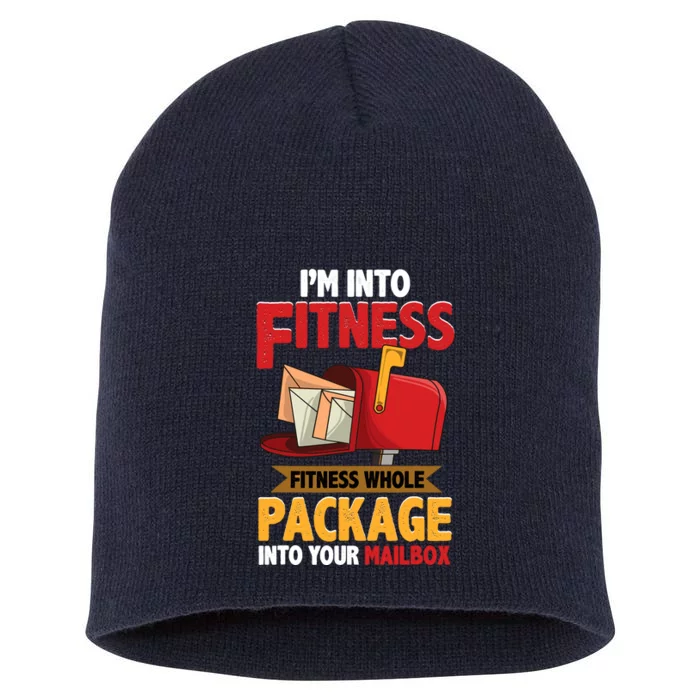 Postal Worker Funny Mailman Postman IM Into Fitness Short Acrylic Beanie