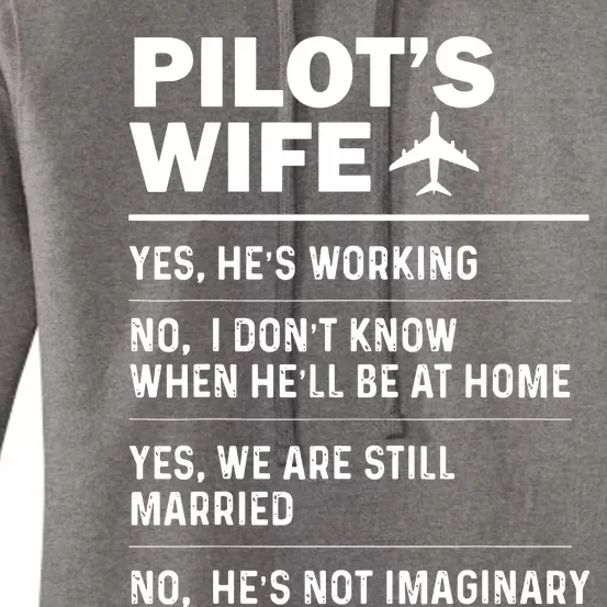 Pilots Wife Funny Aviation Airline Pilot Husband Aviator Women's Pullover Hoodie