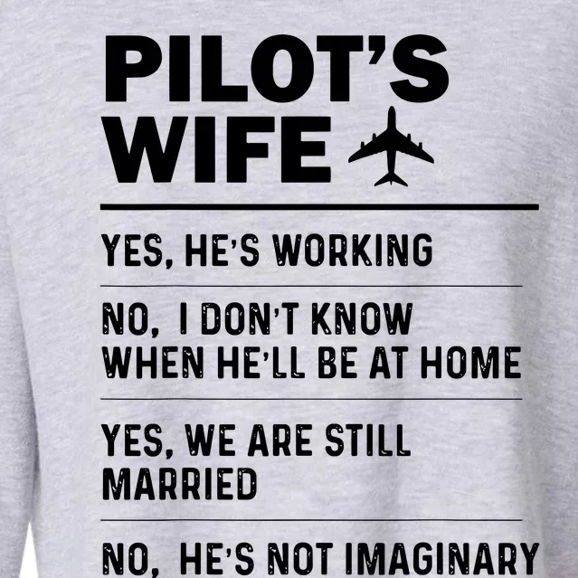 Pilots Wife Funny Aviation Airline Pilot Husband Aviator Cropped Pullover Crew