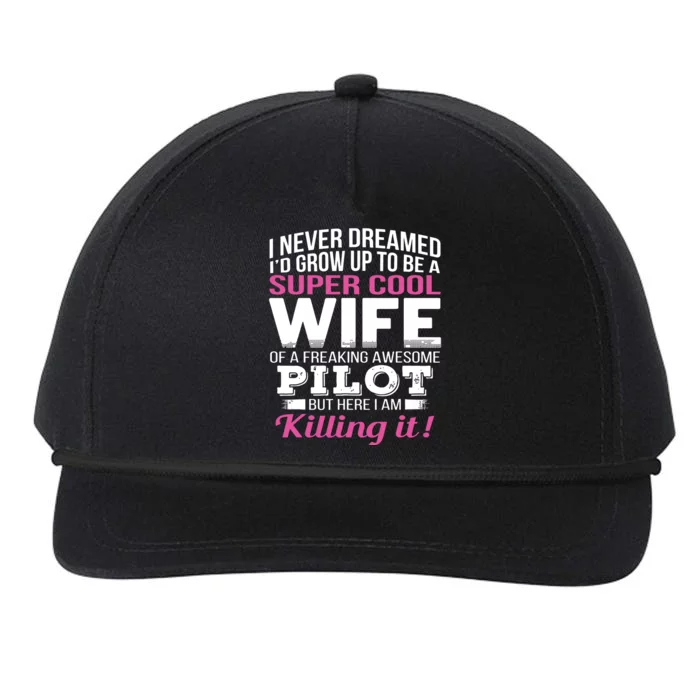 Pilots Wife Funny Gift For Wife Of Pilot Snapback Five-Panel Rope Hat