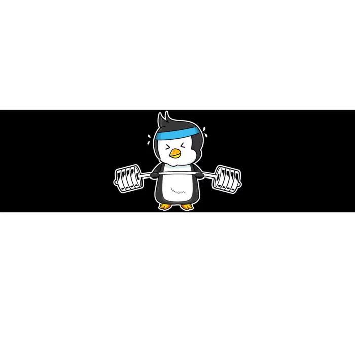 Penguin Weightlifting Funny Penguin Lovers Weightlifter Gym Premium Bumper Sticker