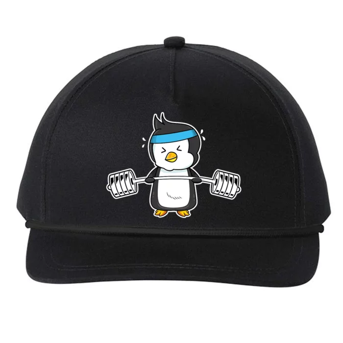 Penguin Weightlifting Funny Penguin Lovers Weightlifter Gym Premium Snapback Five-Panel Rope Hat