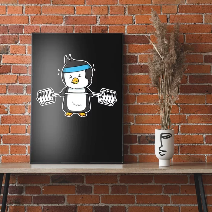 Penguin Weightlifting Funny Penguin Lovers Weightlifter Gym Premium Poster