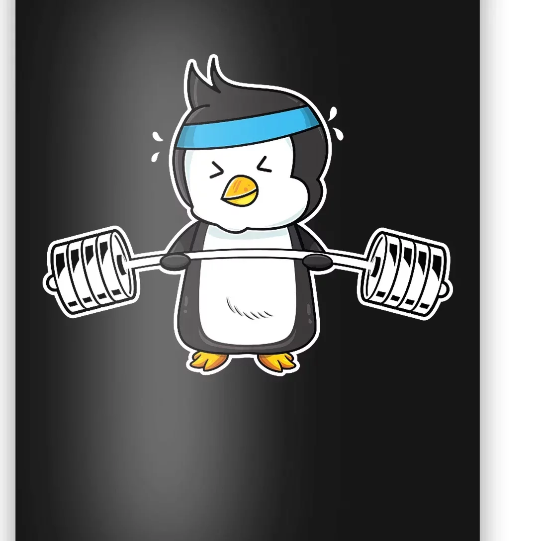 Penguin Weightlifting Funny Penguin Lovers Weightlifter Gym Premium Poster