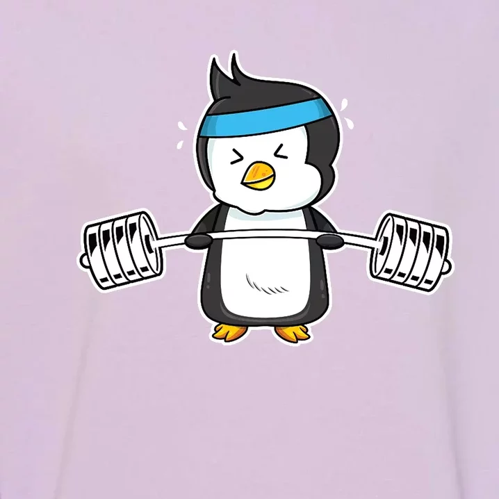 Penguin Weightlifting Funny Penguin Lovers Weightlifter Gym Premium Garment-Dyed Sweatshirt