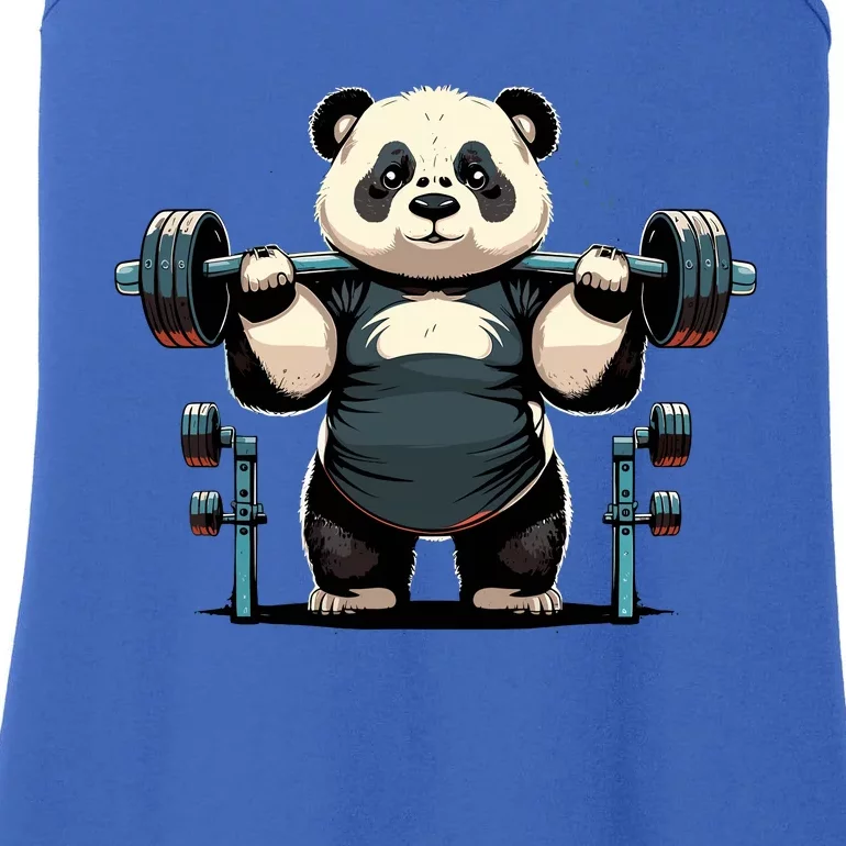 Panda Weightlifting Funny Fitness Gym Panda Ladies Essential Tank