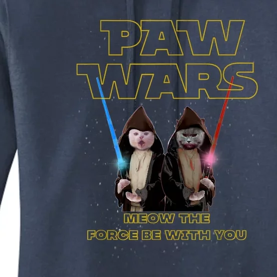 Paw Wars Funny Cat , Cat Lover , Cat Women's Pullover Hoodie