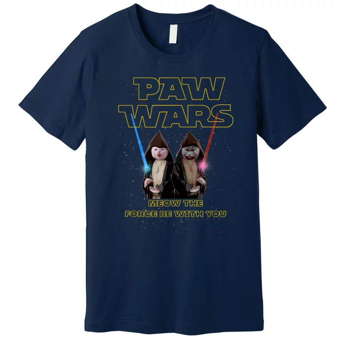 Paw Wars Funny Cat , Cat Lover , Cat Premium T-Shirt