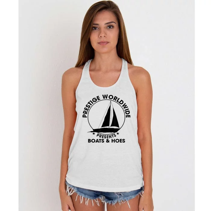 Prestige Worldwide Funny Cool Boats And Hoes Women's Knotted Racerback Tank