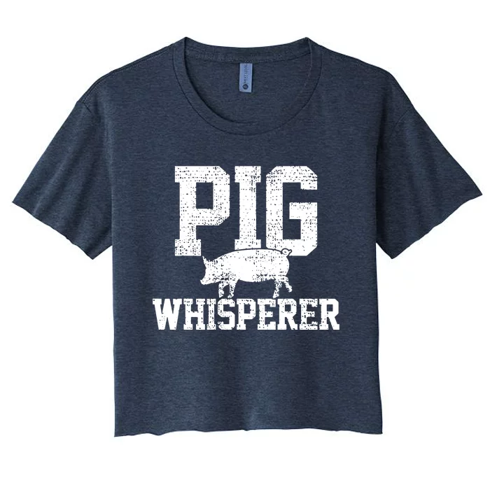 Pigs Whisperer Farmer Vintage Women's Crop Top Tee