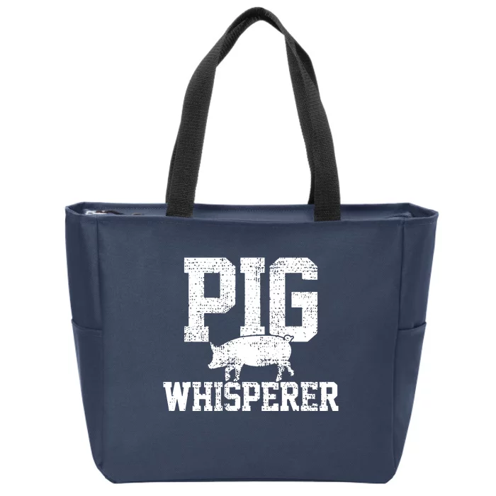 Pigs Whisperer Farmer Vintage Zip Tote Bag