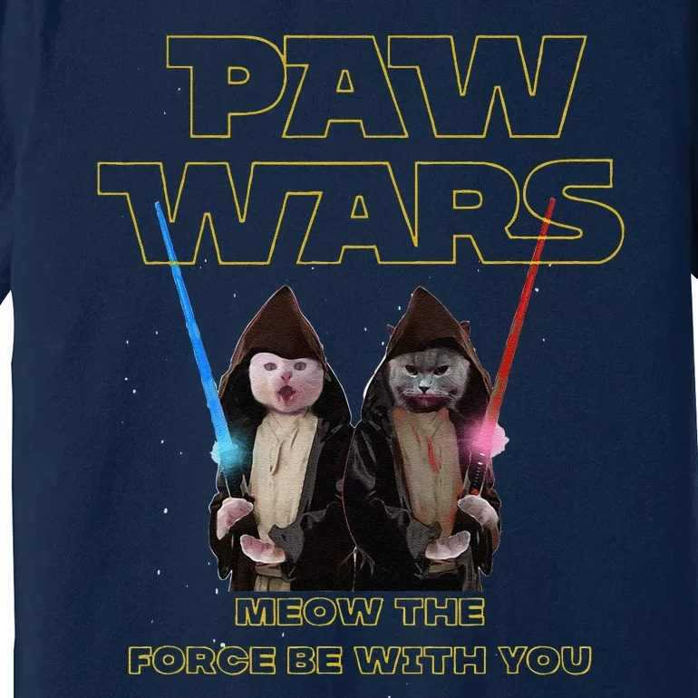 Paw Wars Funny Cat Cat Lover Cat For Premium T-Shirt