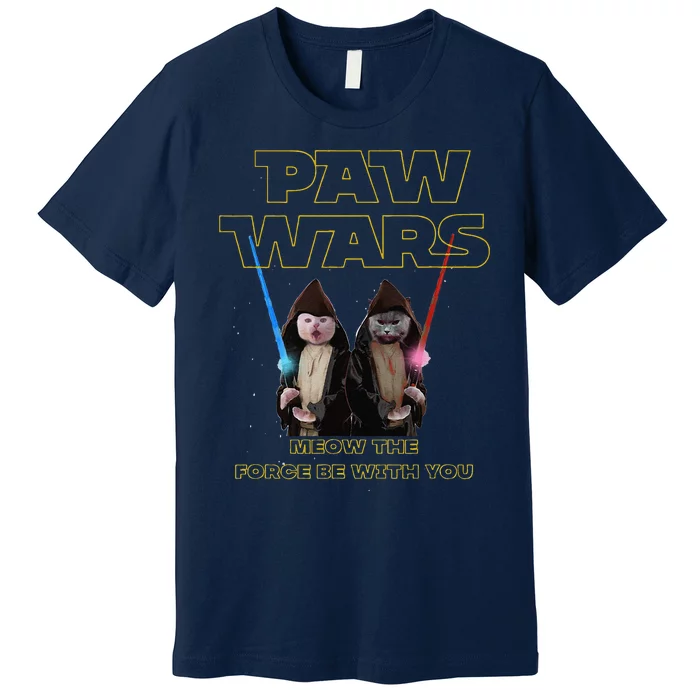 Paw Wars Funny Cat Cat Lover Cat For Premium T-Shirt