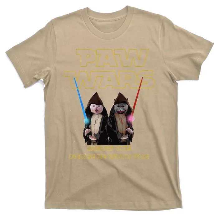 Paw Wars Funny Cat Cat Lover Cat For T-Shirt