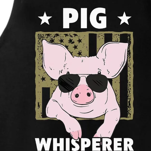 Pig Whisperer Funny Pig Design Hog Farmer Ladies Tri-Blend Wicking Tank