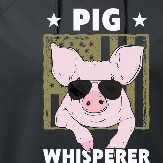 Pig Whisperer Funny Pig Design Hog Farmer Performance Fleece Hoodie