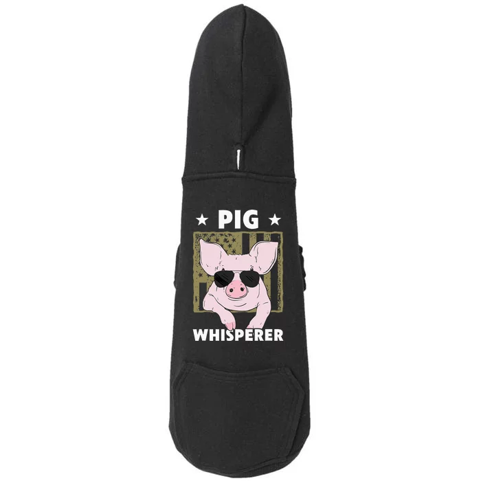 Pig Whisperer Funny Pig Design Hog Farmer Doggie 3-End Fleece Hoodie