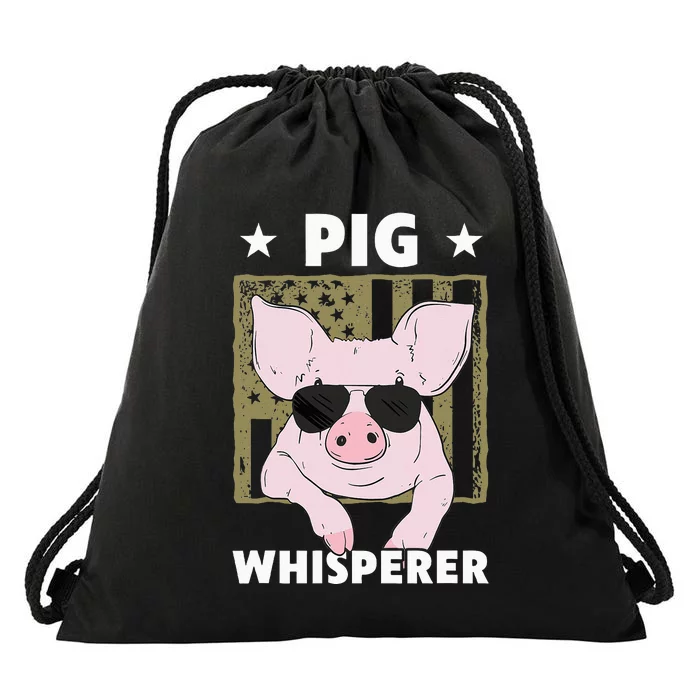 Pig Whisperer Funny Pig Design Hog Farmer Drawstring Bag