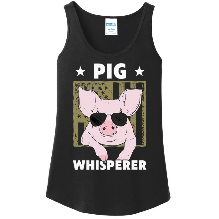 Pig Whisperer Funny Pig Design Hog Farmer Ladies Essential Tank