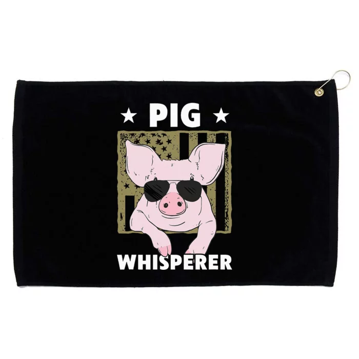 Pig Whisperer Funny Pig Design Hog Farmer Grommeted Golf Towel