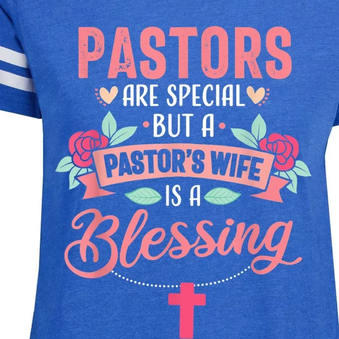 Pastor Wife Funny Special Christian Church Appreciation Enza Ladies Jersey Football T-Shirt