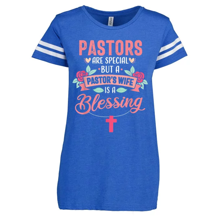 Pastor Wife Funny Special Christian Church Appreciation Enza Ladies Jersey Football T-Shirt