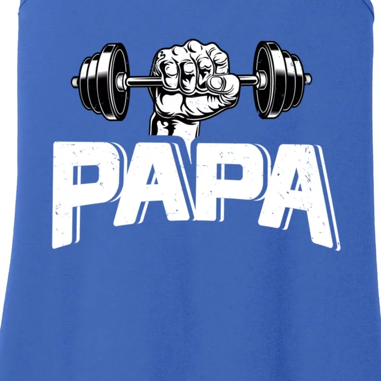 Papa Weightlifting FatherS Day Fitness Dad Gift Ladies Essential Tank